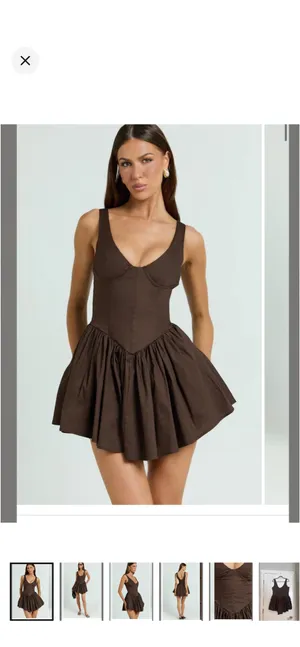 New Showpo Ashlyn Mini Dress in Chocolate Brown Size 12 L thumbnail 2