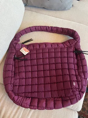 Free People FP Movement Quilted Carryall Tote- Mulberry thumbnail 2