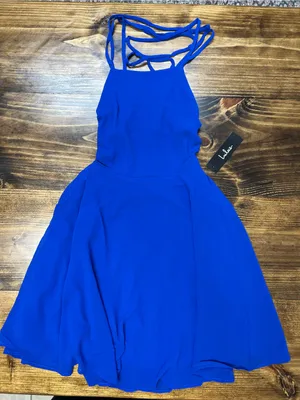 Lulus Good Deeds Royal Blue Lace-Up Dress Size XS NWT Y2K thumbnail 7