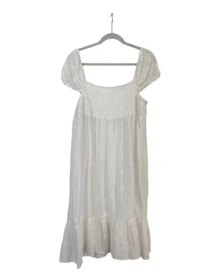 Anthropologie Cap-Sleeve Lace-Up Babydoll Dress Size XL thumbnail 4