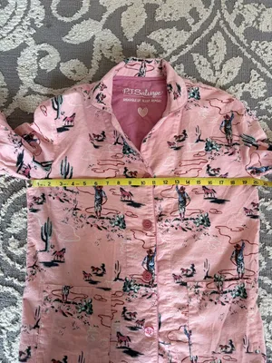 P.J. Salvage Wild Heart Pajama Flannel Shirt Sz Small Country Cowboy Horse X9 thumbnail 10