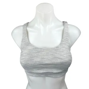 Lululemon Gray Strappy Cross Back Sleeveless Yoga Athletic Sports Bra Crop Top 2 thumbnail 1