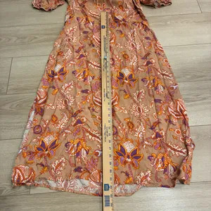 Roller Rabbit Women’s Puff Sleeve Viscose Floral Brown Maxi Dress Size S thumbnail 4