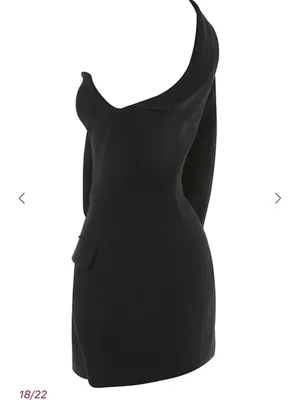 House of CB FEBE Black Crepe One Sleeved Tuxedo Dress thumbnail 8