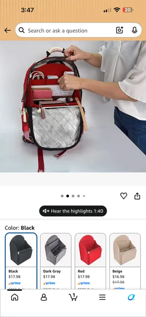 Amazon NWOT Felt Backpack Organizer thumbnail 3