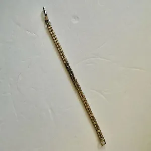 Silver tone vintage rhinestone tennis bracelet thumbnail 5