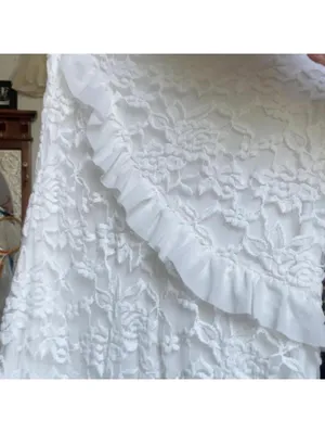 revolve brand more to come White lace maxi dress with ruffles size XL thumbnail 4