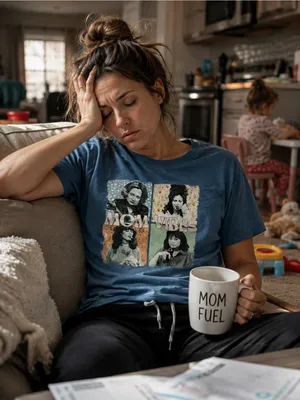 Bella Canvas Blue 'Mom Vibes' Graphic Tee for Kids thumbnail 1