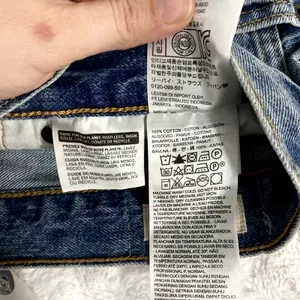 Levi's 501 Blue Medium Wash Denim Cut-off Button Fly Summer Beach Shorts 31 thumbnail 4