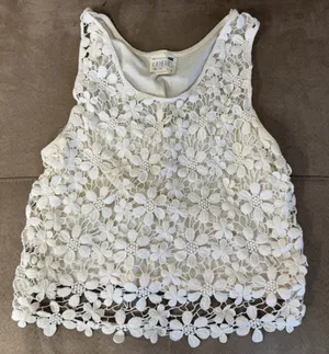 Pacsun LA Hearts White Crochet Tank thumbnail 1