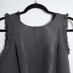 Alexis Black Ruffled Trim Sleeveless Open Back Fit & Flare Mini Dress Size L thumbnail 5