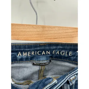 American Eagle Womens Jeggings Size 4S Distressed Medium Wash Denim‎ Stretch thumbnail 6