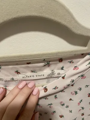 Altar'd State Cream Flower Blouse thumbnail 3
