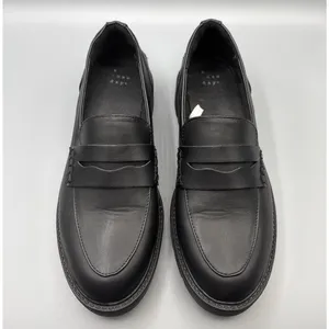 A New Day Chunky Penny Loafers Size 9.5 Black Faux Vegan Leather Dark Academia thumbnail 2