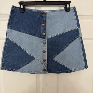 Y2K STYLE NWOT Madewell Pieced Jean Skirt‎ / 28 / SERGE WASH G5929 OLDSTOCK thumbnail 4