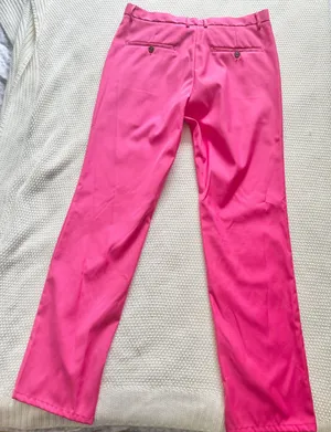 Barbie pink business casual straight leg trouser pants thumbnail 3