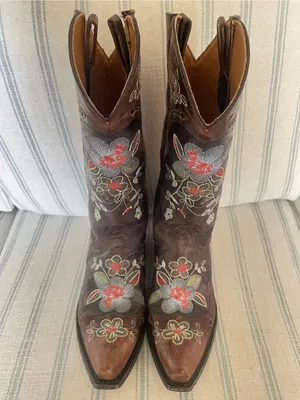 Old Gringo Bonnie 13" Floral Embroidered Leather Western Boots 7.5 B Style L649 thumbnail 4