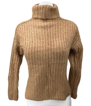 Abercrombie & Fitch Brown Wool Knitted Turtleneck Long Sleeve Sweater Top Sz XS thumbnail 1