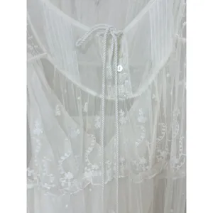 Free People Cream Stevie Embroidered Mesh & Lace Maxi Dress Celestial Fairy New thumbnail 4
