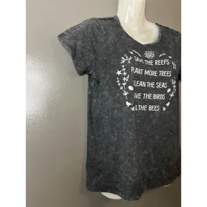 Source Unknown Save The Reefs Graphic Shirt Womens Medium Gray Scoop Neck Nature Eco Tee thumbnail 3