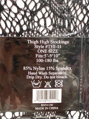 Thigh Highs Women’s Black Fishnet Tights One Size Lot of 3 NEW thumbnail 5