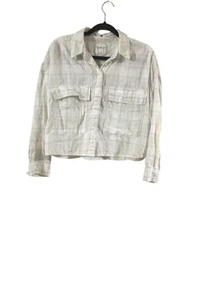 Women's Abercrombie & Fitch Plaid Button Down Shirt S White Green thumbnail 2