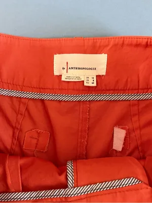 Anthropologie High Rise Wide Leg Culotte Pants Orange Pleated‎ Cropped Trousers thumbnail 7