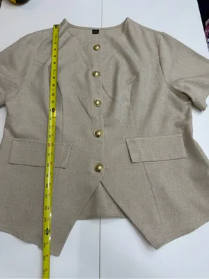 SHEIN Women’s Short Sleeve Blazer Tops Gold Buttons Set of 2 size 1XL ( 14 US ) thumbnail 7