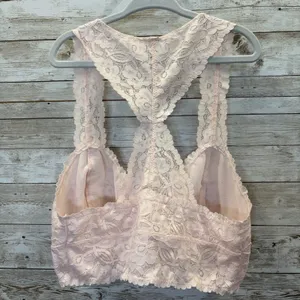 Free People Intimately Womens S Bralette Lace Bra Pink Racerback Lingerie Cami thumbnail 3