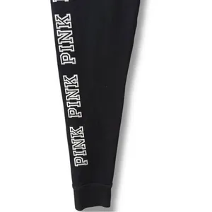 PINK Victoria's Secret | EUC Black with Plum Waistband Jogger Sweatpants (sz XS) thumbnail 7