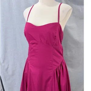 Abercrombie & Fitch Berry Dipped Waist Midi Dress Open Cutout Back M thumbnail 2