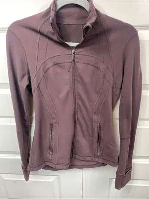 lululemon athletica Burgundy Full Zip Jacket Zipped Pockets Thumbholes 8 thumbnail 7