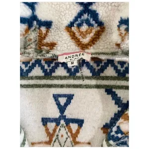 Andrée Southwestern Aztec Fleece Jacket Medium thumbnail 6