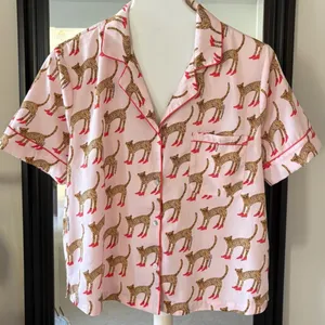 BOUFFANTS & BROKEN HEARTS High Heel Leopard Pajama Short Set Size M thumbnail 1