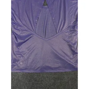 Lululemon Purple Heathered Open Back Yoga Training Top Short Sleeve Womens thumbnail 9