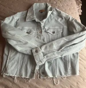 Light denim crop jacket Blue Size L thumbnail 1
