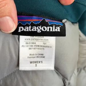 Patagonia Women's Duete Parka Teal Quilted Down Filled Waterproof Size S thumbnail 8