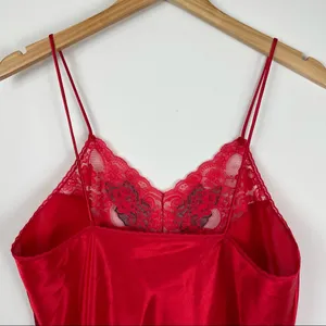 Vintage Val Mode Red Rose Lace Lingerie Slip Dress thumbnail 8