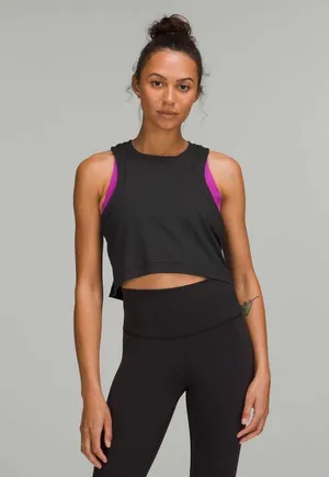 Lululemon Open-Back Cropped Training Tank Top - Black - 8 thumbnail 3