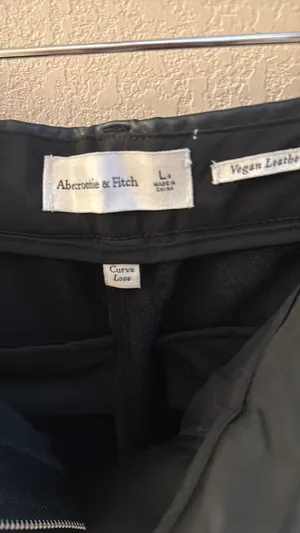 Abercrombie Black Vegan Leather Curve Love Trousers thumbnail 2
