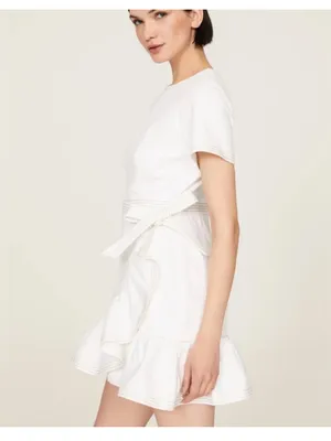 CINQ A SEPT‎ White Denim Josie Mini Dress | New 00 thumbnail 3
