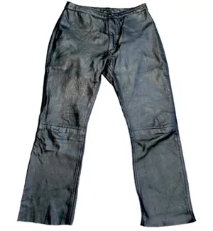 Vintage Albert Dunner Black Leather Pants Size 4 Festival Straight Leg retro thumbnail 1