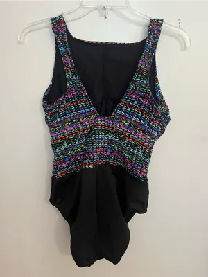 Miraclesuit‎ Multicolor Patterned One-Piece Swimsuit with Black Bottom thumbnail 3