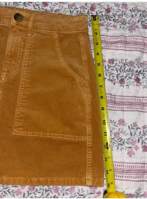 American Eagle Mustard Corduroy Skirt thumbnail 8