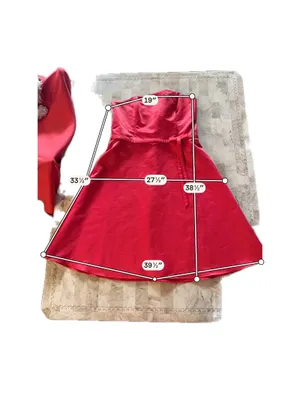 Vintage Jessica McClintock Strapless Red Cocktail Dress thumbnail 7