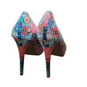 Gianni Bini Shoes Womens Size‎ 6.5 Floral Rhinestone Pumps Stiletto Heels thumbnail 9