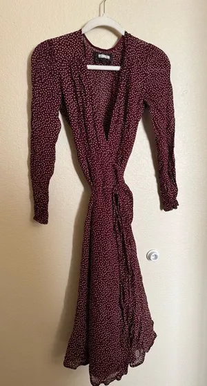 Reformation‎ Tessa Floral Wrap Midi Dress Sz Small Long Sleeve Ditsy Cottage thumbnail 1