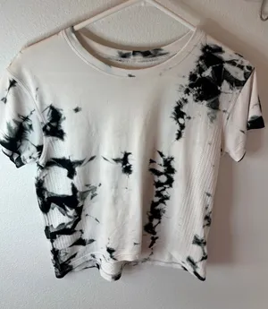 Lululemon Swiftly Tech Short Sleeve 2.0 Tie Dye Marble Black White Crew Neck Tee thumbnail 1