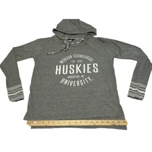 MTU Michigan Tech Huskies Women's MV Sport Lightweight Hooded Pullover Small thumbnail 2