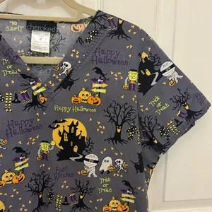 Cherokee Women’s Short Sleeve Halloween Scrub Top thumbnail 7